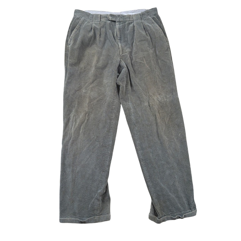 Vintage Missoni Uomo Corduroy Pants Mens 40 Green Pleated Italy Distressed